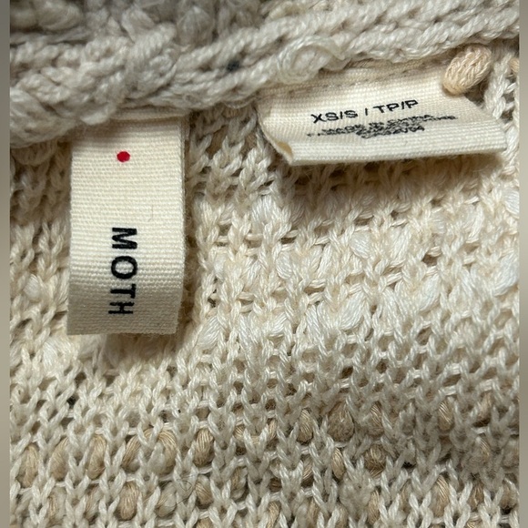 Anthropologie Moth Womens XS/S Boho Shaggy Open Front‎ Hippie Cardigan Sweater - Picture 5 of 10